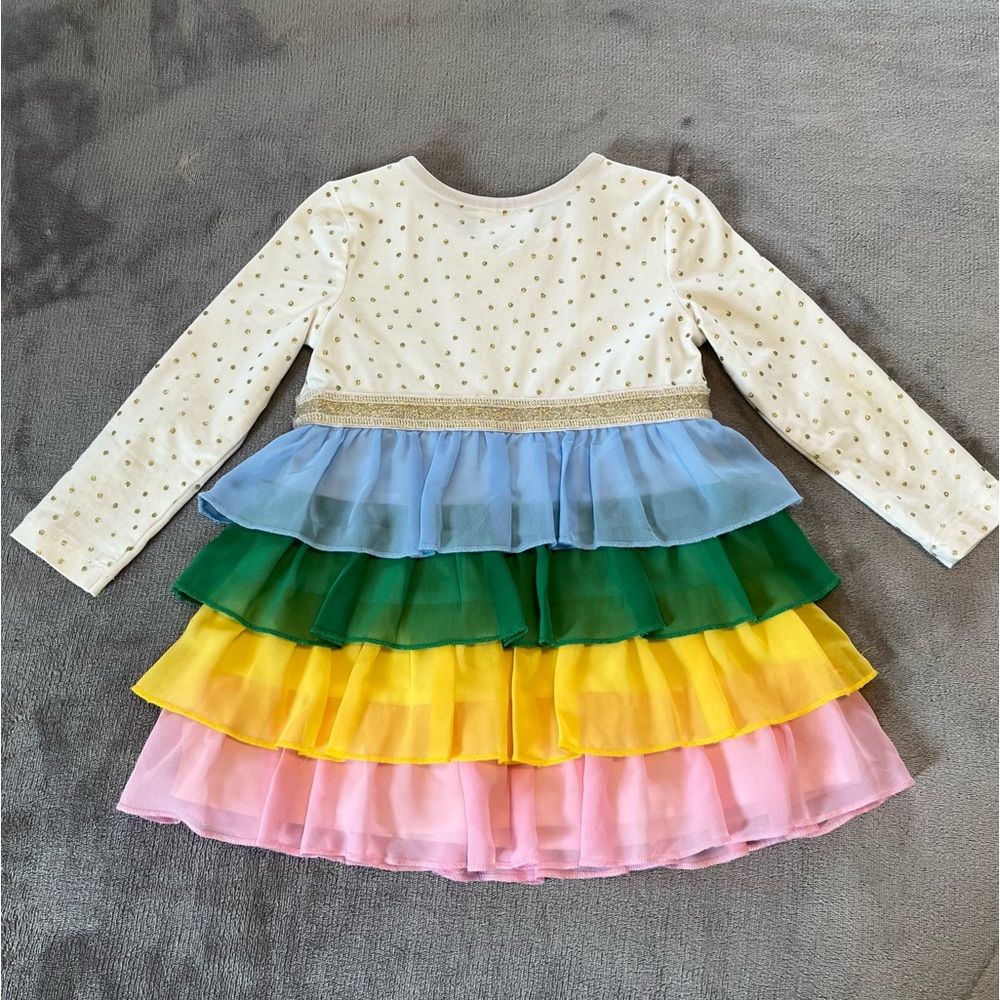 Hanna Andersson Rainbow Long Sleeve Glitter Dress 🌈 - Picture 2 of 4